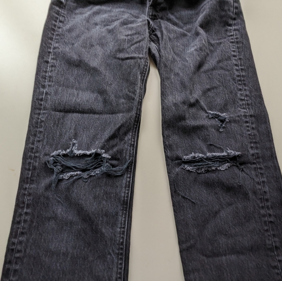 Denim Forum | Joni High Rise Loose 29L size 24 Dark Blue Distressed Jeans - Picture 13 of 13